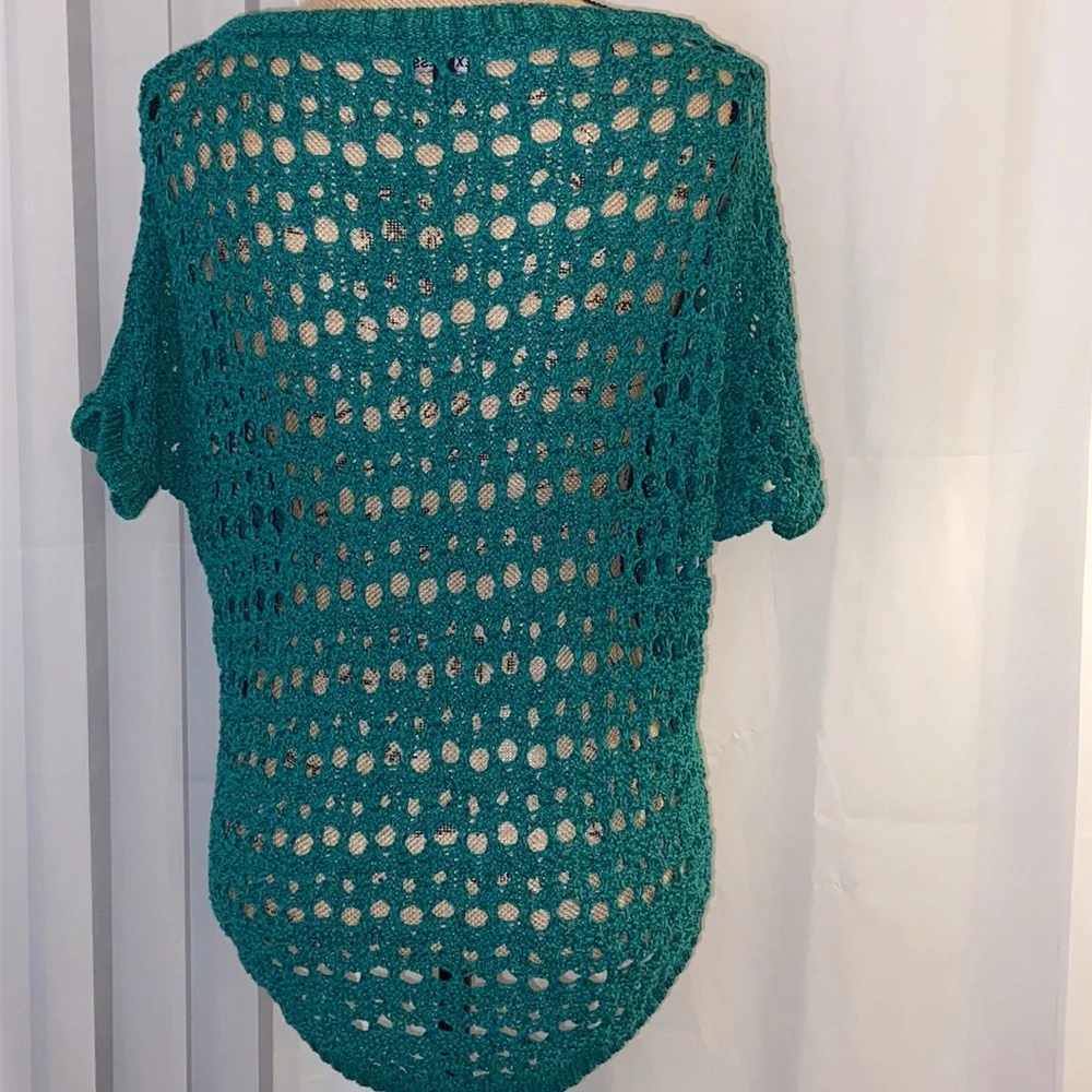 Express Emerald Chunky Open Knit Batwing Sweater XS